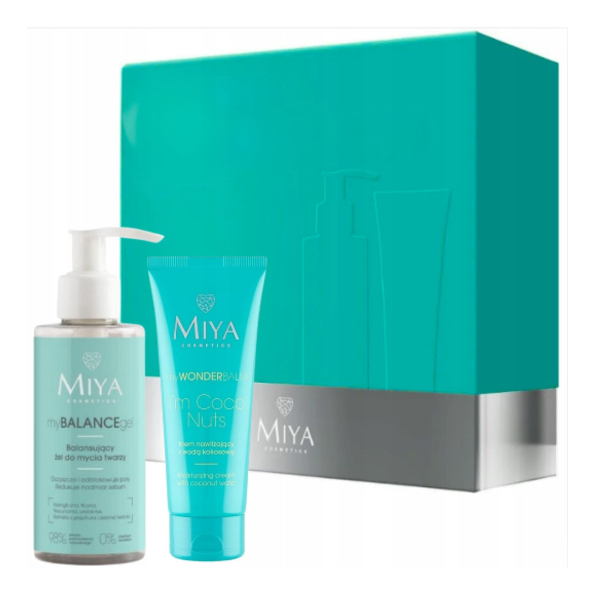 Miya Zestaw prezentowy Moisture Glow (Żel do mycia twarzy 140ml + Krem nawilżający )