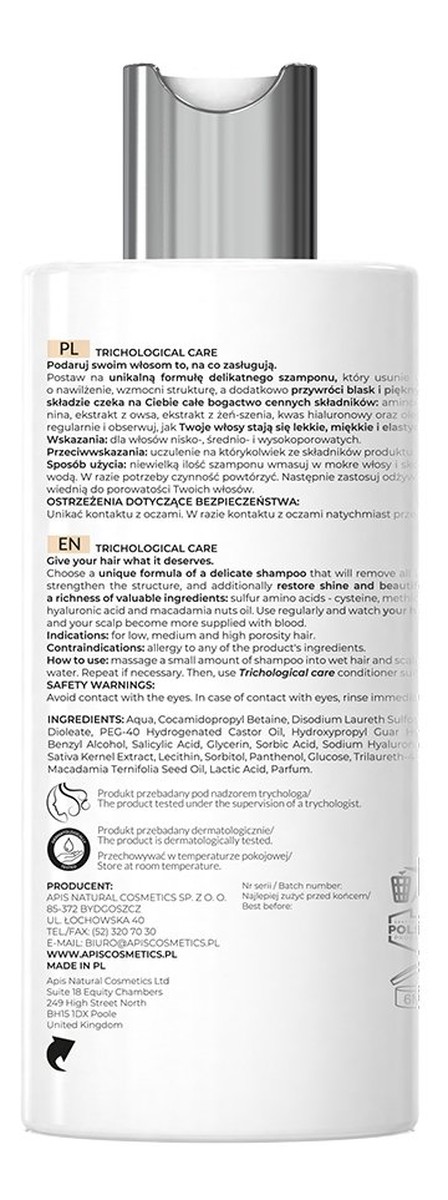 delikatny szampon do włosów o różnej porowatości
