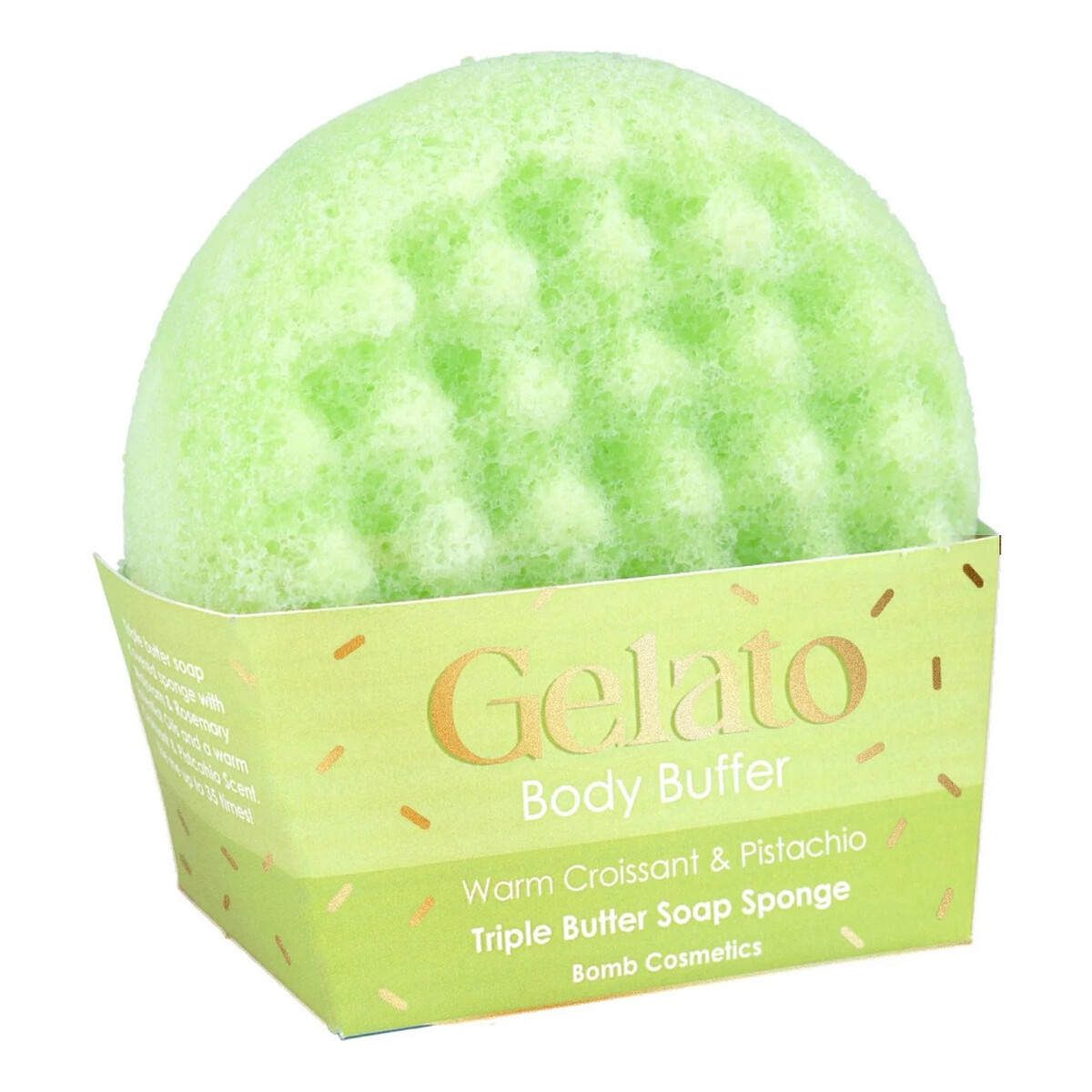 Bomb Cosmetics Gelato body buffer gąbka do mycia ciała warm croissant pistachio 200g