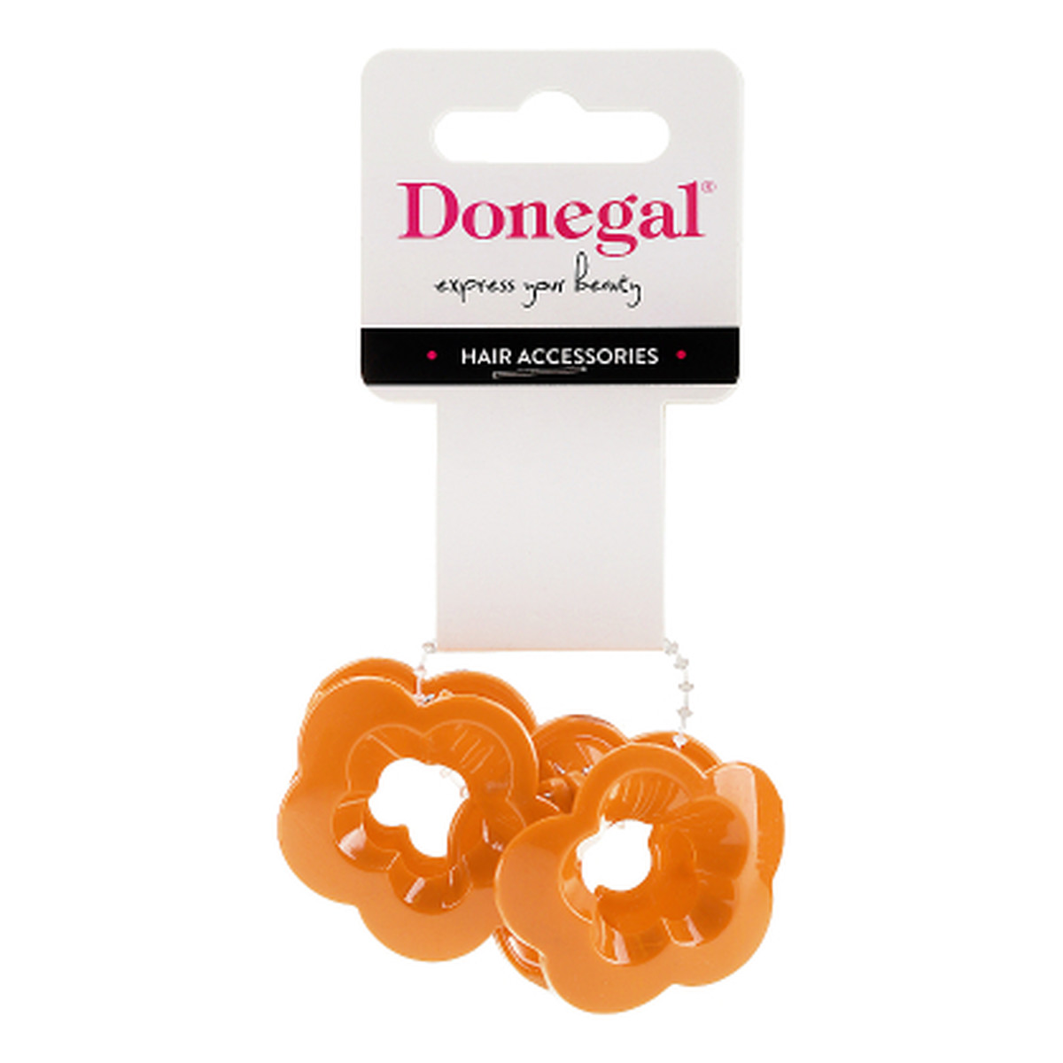 Donegal Ozdoby do włosów - klamerki (FA-5654) 2 szt Pomarańczowy kwiatek (002)