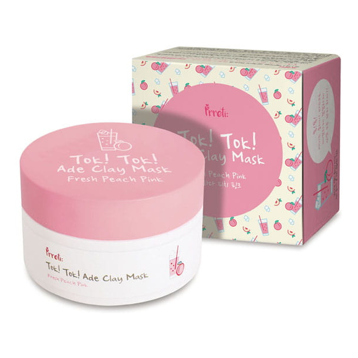 Prreti Tok! tok! ade clay mask odświeżająca maseczka do twarzy glinka i brzoskwinia 105ml