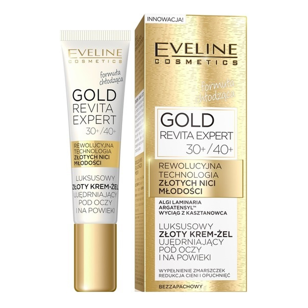 Eveline Gold Revita Expert 30+/40+ Luksusowy złoty Krem-żel ujędrniający pod oczy i na powieki 15ml