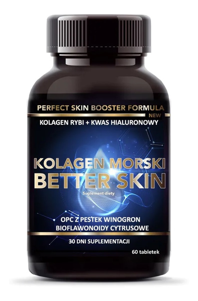 Kolagen morski better skin + witamina c + kwas hialuronowy suplement diety 60 tabletek
