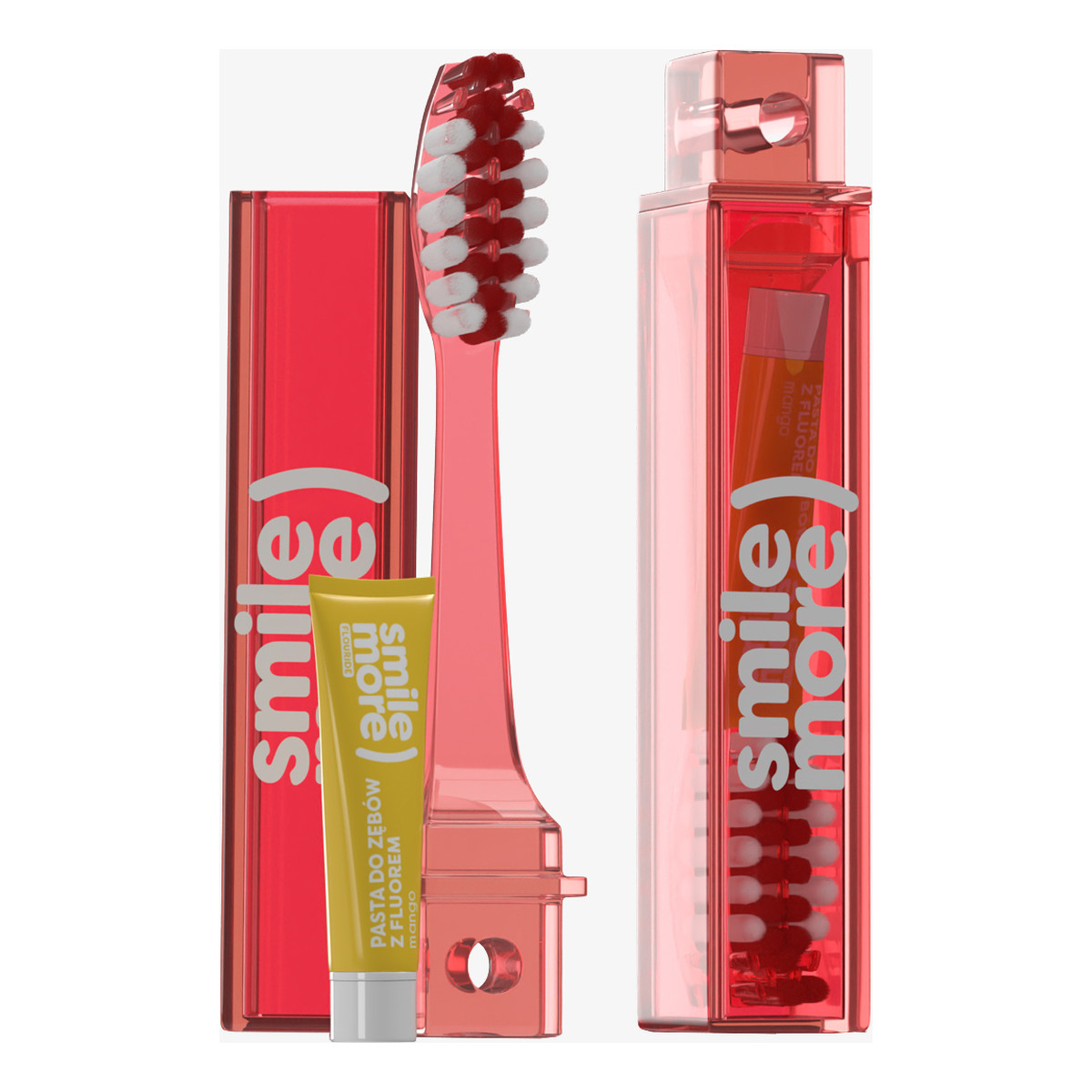 Hiskin Smile More Zestaw pasta do zębów o smaku mango 4ml + szczoteczka do zębów