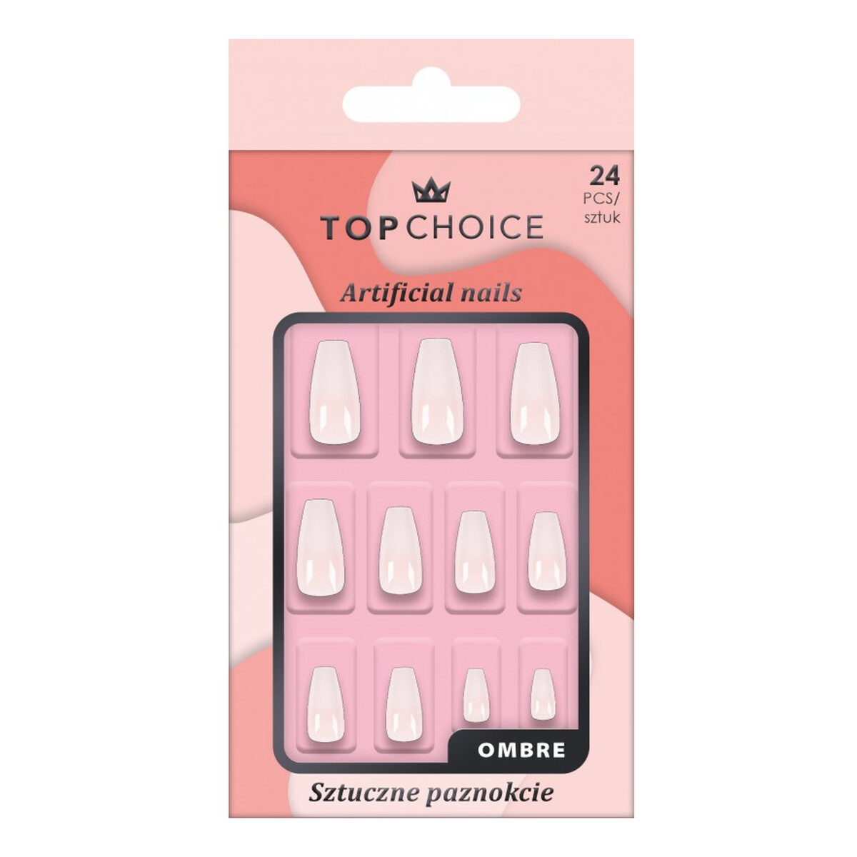 Top Choice Sztuczne paznokcie Ballerina Ombre