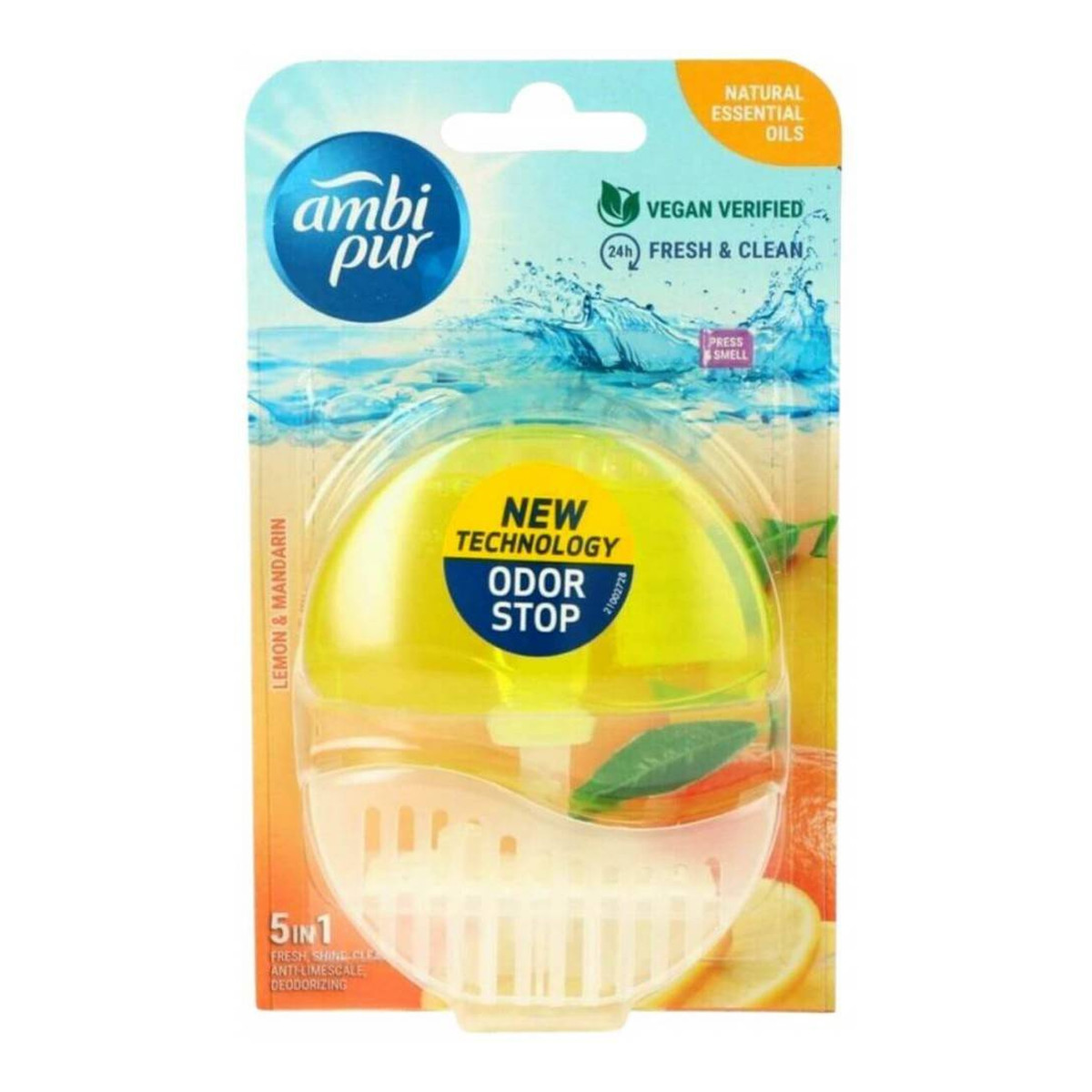 Ambi Pur Żel do WC Mięta & jaśmin 4x750ml + Zawieszka do WC Lemon&Mandarine