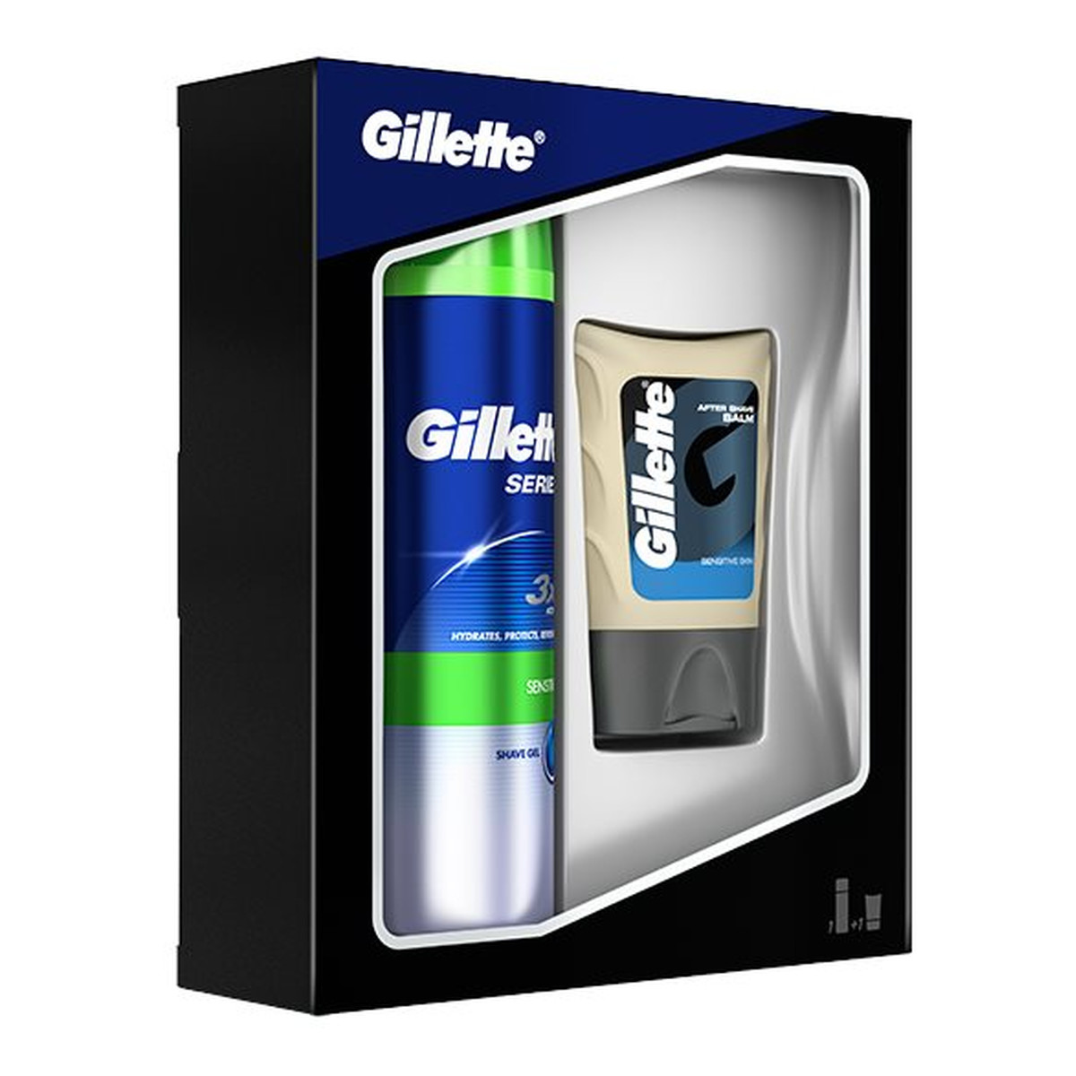 Gillette Sensitive Zestaw Żel do golenia + Balsam po goleniu dla skóry wrażliwej