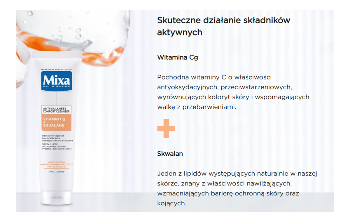Żel do mycia twarzy przeciw przebarwieniom witamina c + skwalan 150ml