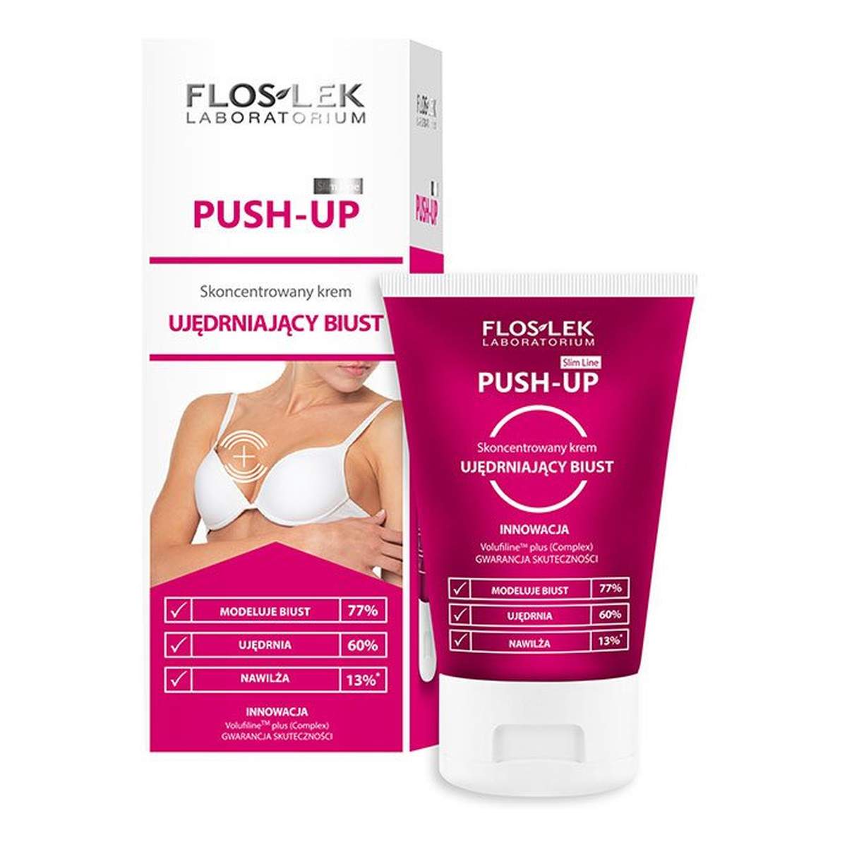 FlosLek Slim Line Push-Up Skoncentrowany Krem Ujędrniający Biust 125ml