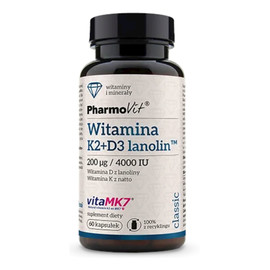 Witamina K2+D3 Lanolin suplement diety 60 kapsułek