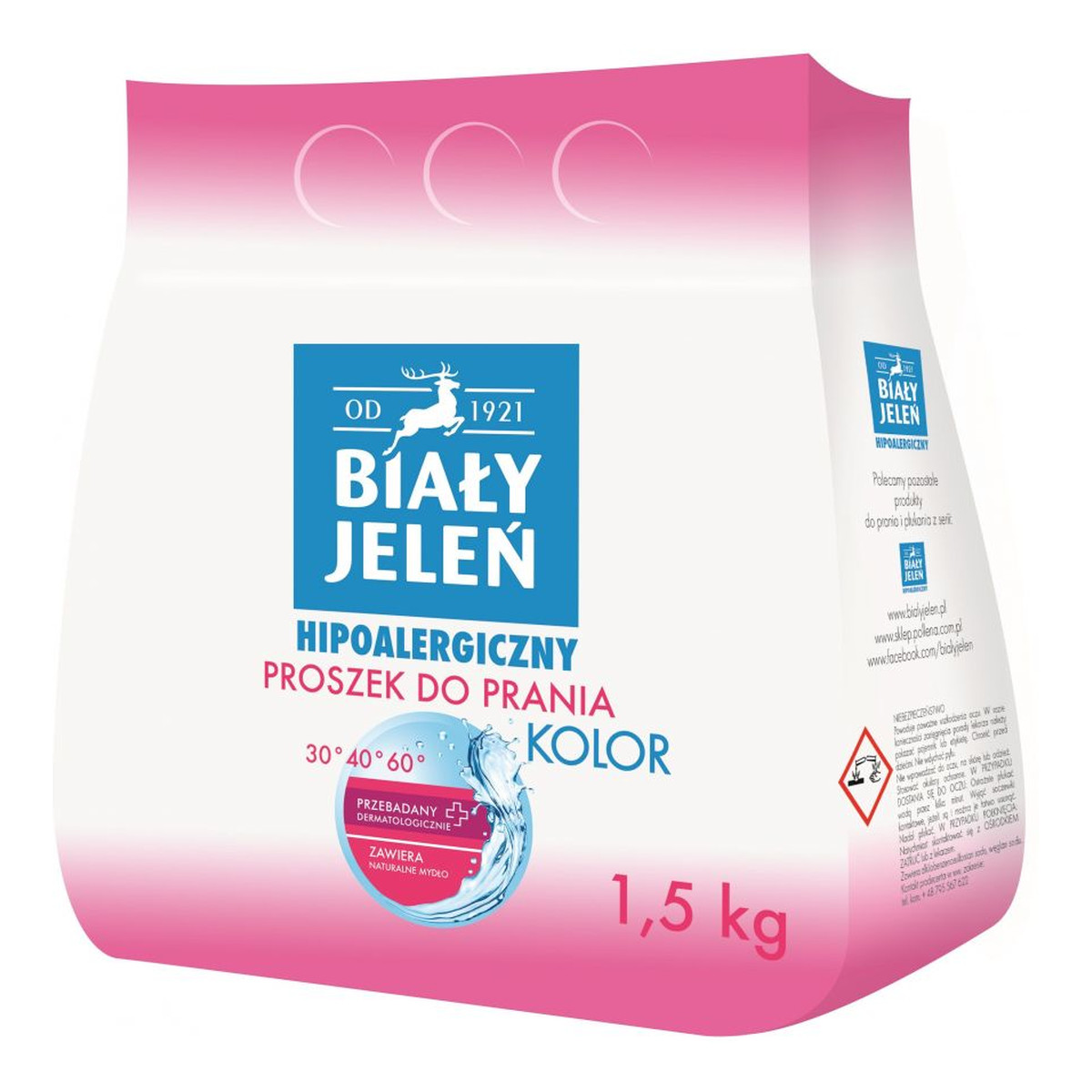 Biały Jeleń Hipoalergiczny Proszek Do Prania Kolor 1500g