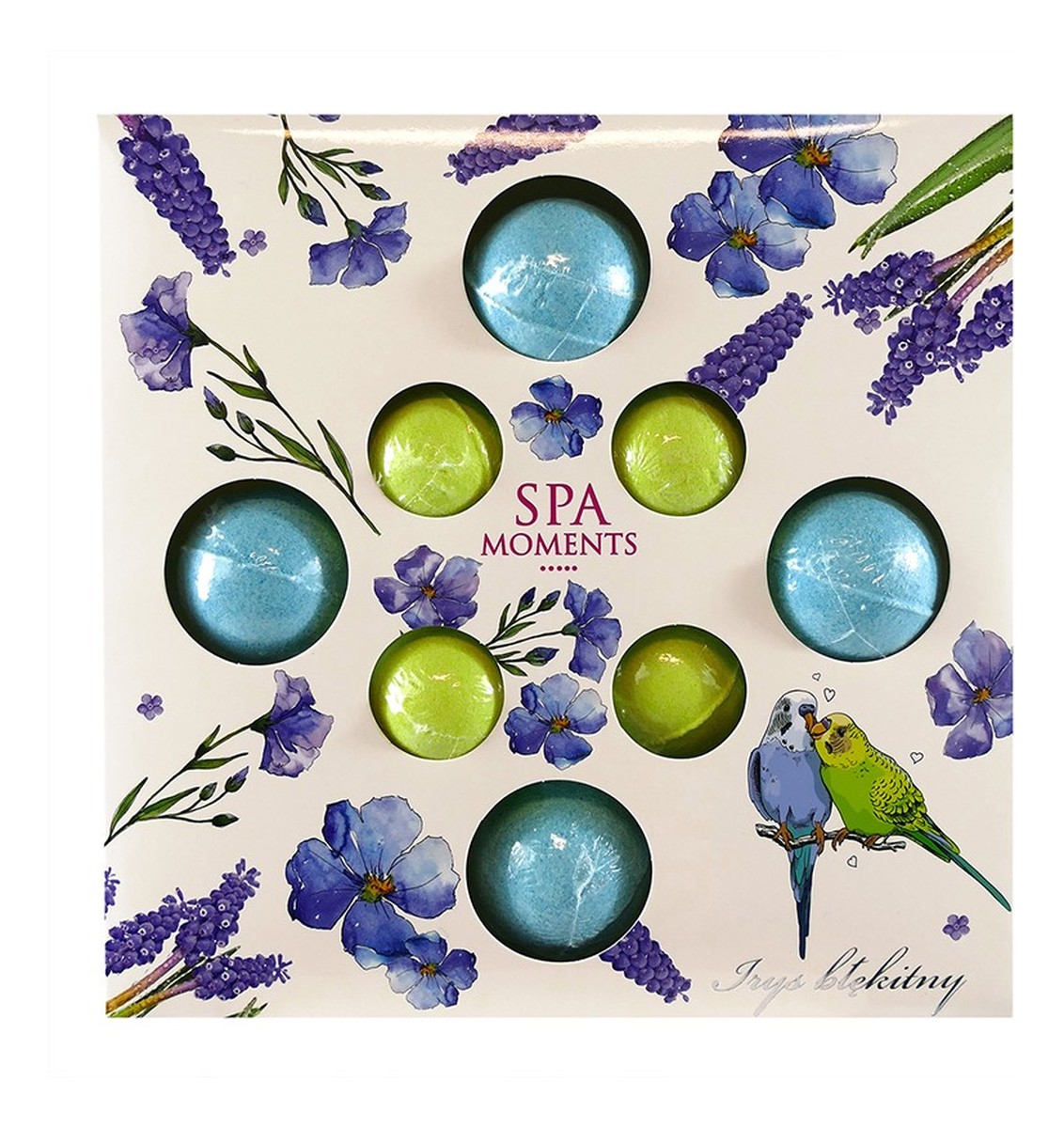 Zestaw musujących kul do kąpieli spa moments-irys błękitny 1op.