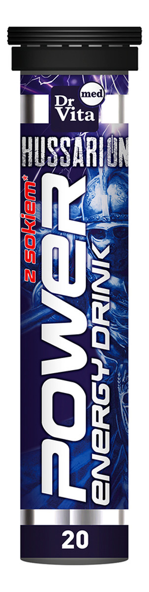 Hussarion power energy drink suplement diety 20 tabletek musujących