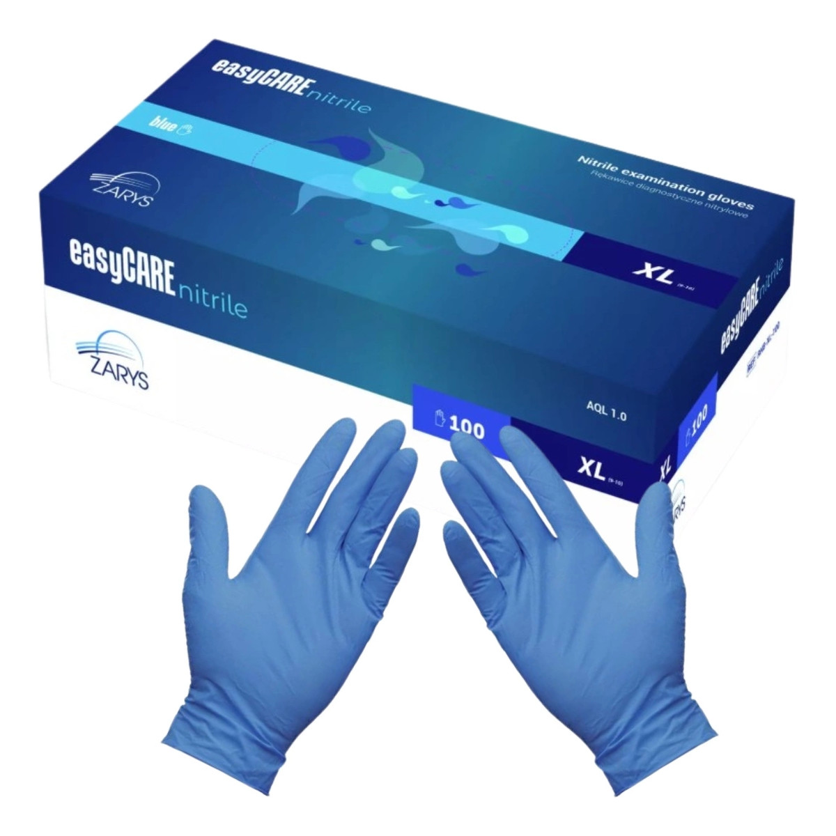 Rękawice diagnostyczne Nitrylowe Bezpudrowe Niesterylne niebieskie XL 100szt.