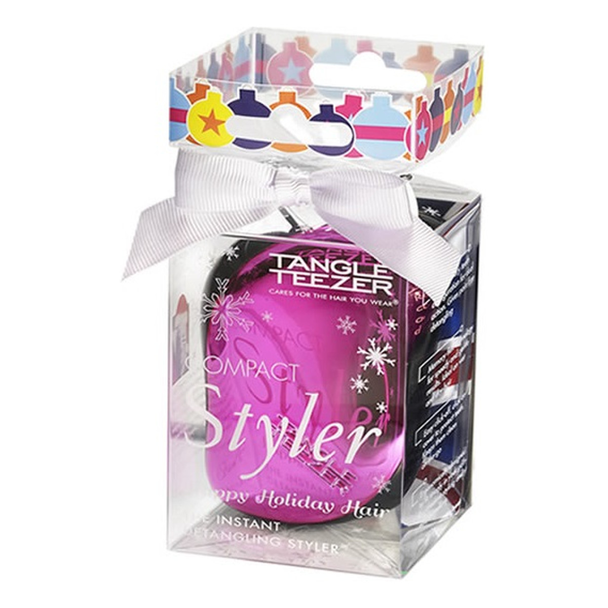 Tangle Teezer Compact Styler Happy Holiday Hair Szczotka do Włosów Różowa Wersja Limitowana Świąteczna