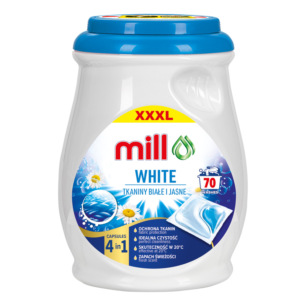 Mill White Kapsułki Duo Caps do prania białych tkanin 70 szt.