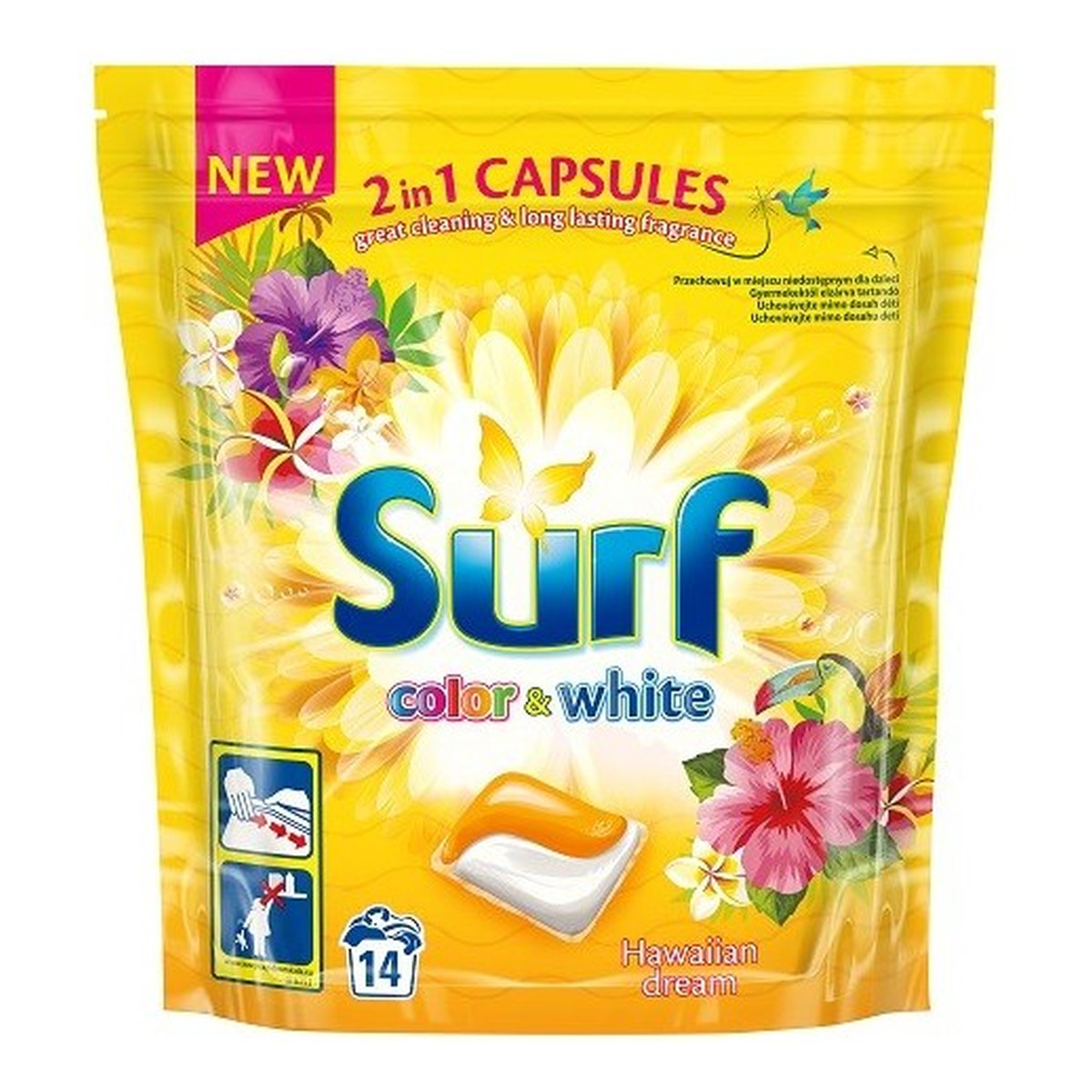 Surf Color & White Kapsułki do prania do bieli i koloru Hawaiian Dream 14szt 337g