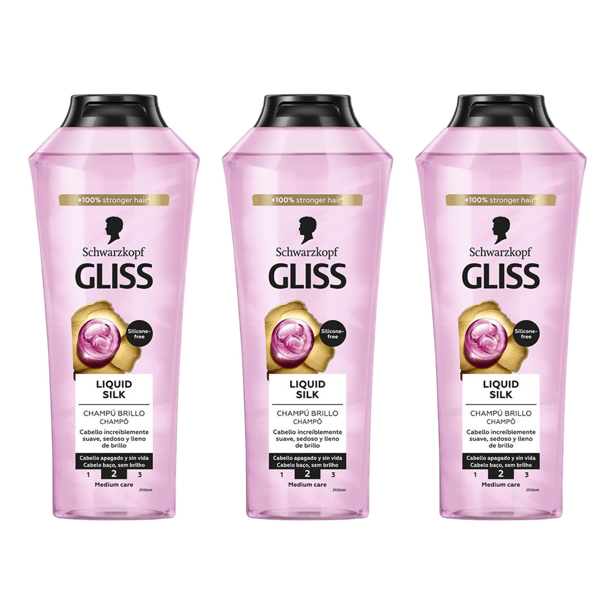 Gliss Liquid Silk Szampon do Włosów Łamliwych i Matowych 3x400ml