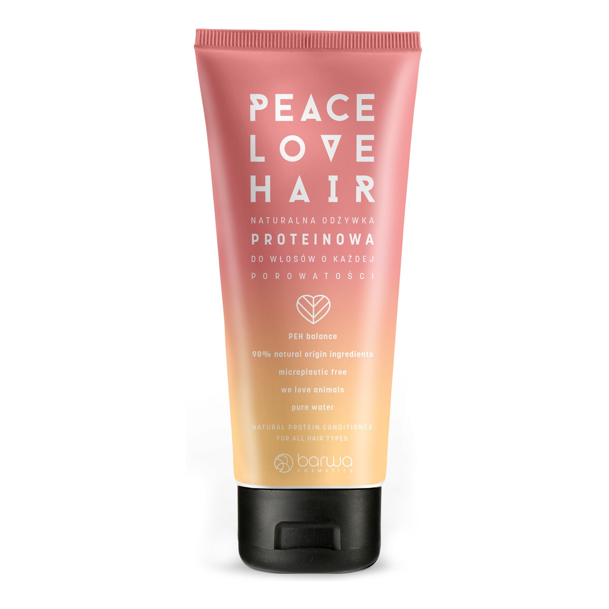 Barwa Peace Love Hair Naturalna Odżywka proteinowa do włosów o każdej porowatości 180ml