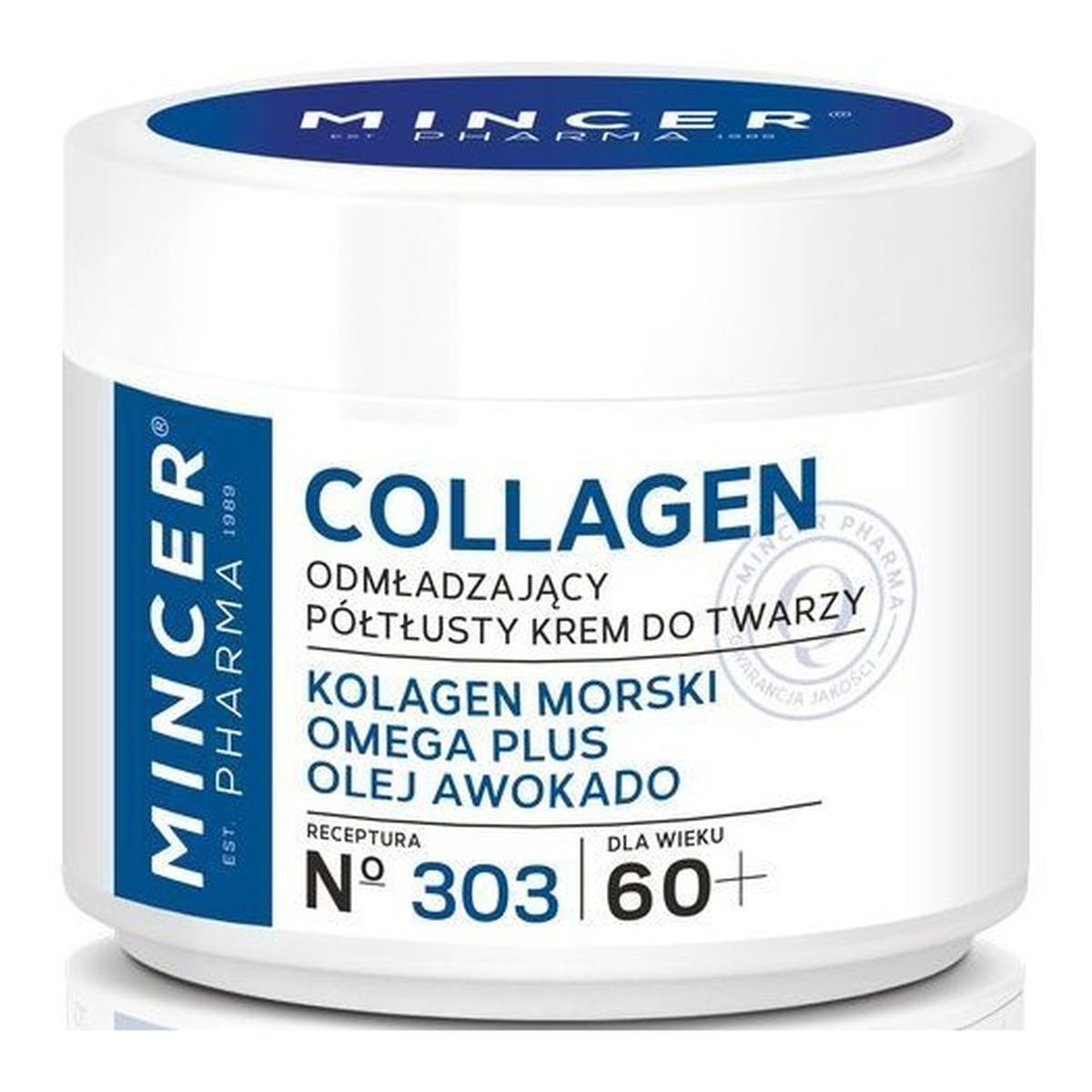 Mincer Pharma Collagen 60+ odmładzający półtłusty krem do twarzy No.303 50ml