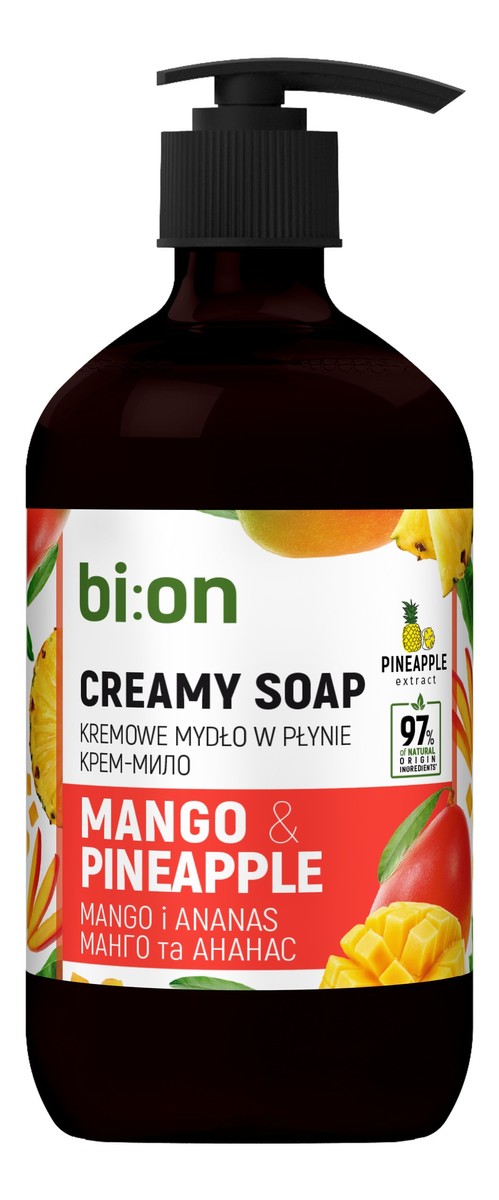 Kremowe mydło w płynie z pompką Mango i Ananas