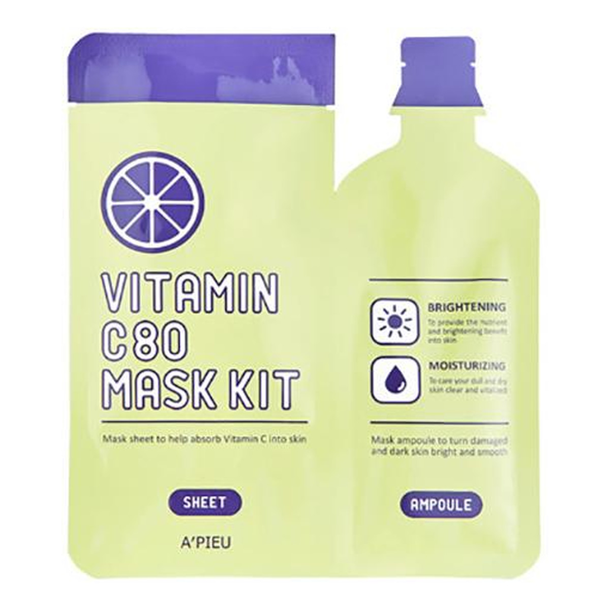 A'Pieu Vitamin C 80 Mask kit Rozjaśniająca maska w płachcie z witaminą C 27g