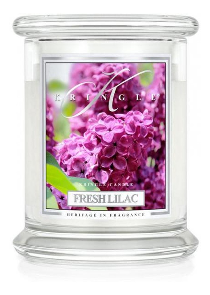 Średnia świeca zapachowa z dwoma knotami fresh lilac