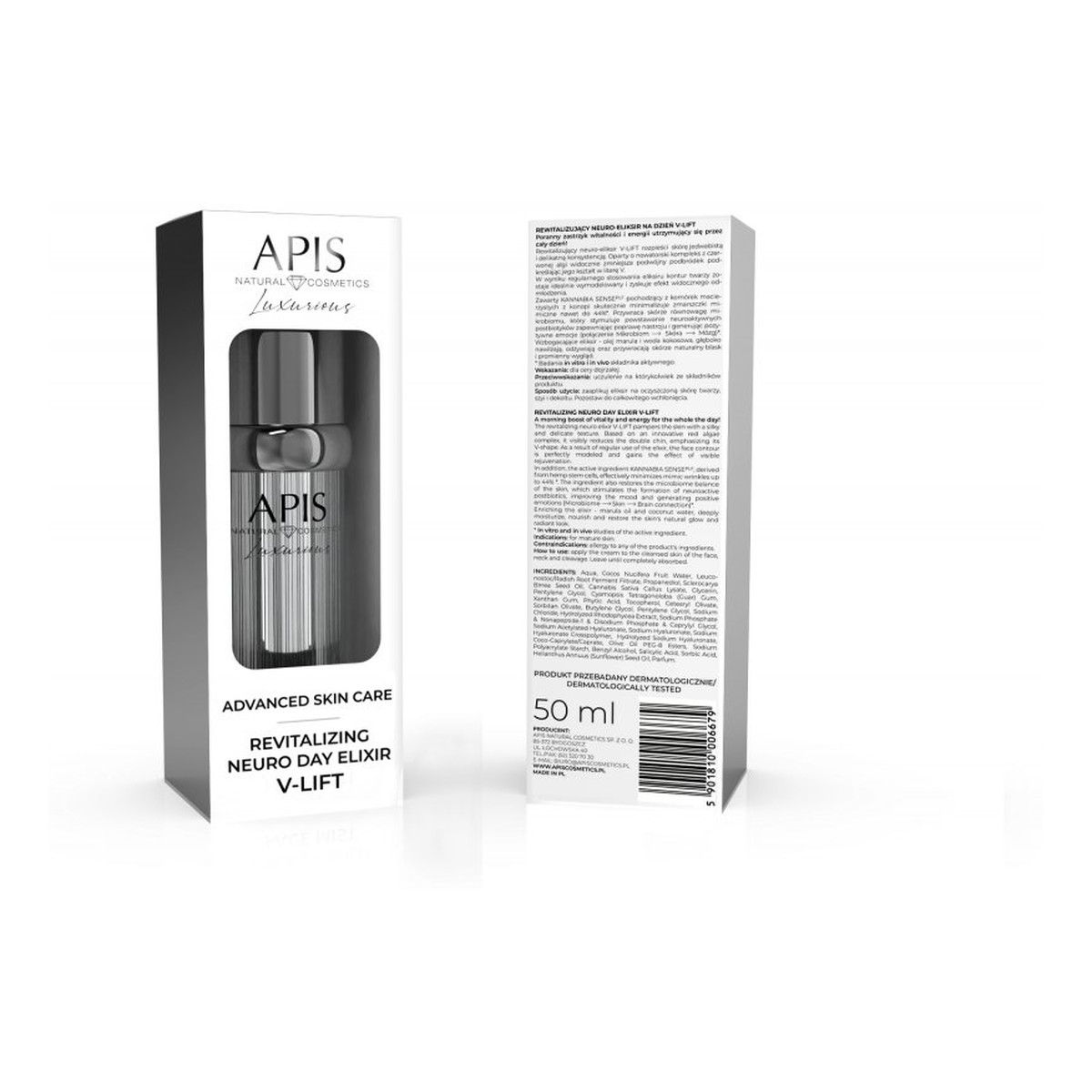 Apis Trichological Care Revitalizing Neuro Day Elixir V-Lift rewitalizujący neuro-eliksir na dzień dla cery dojrzałej 50ml