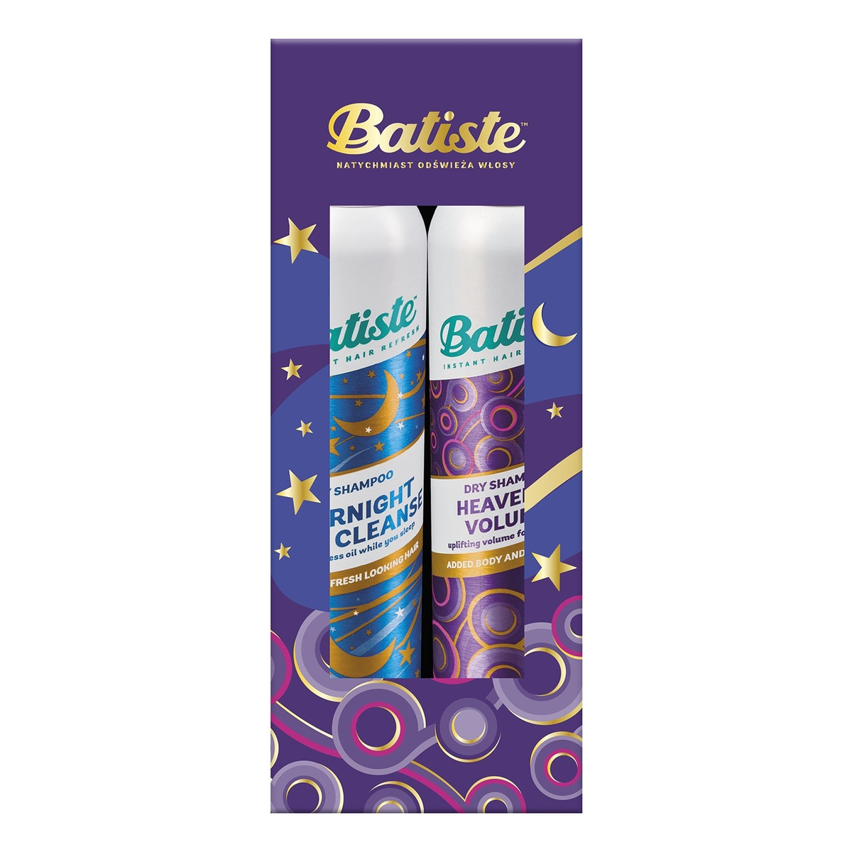 Batiste Zestaw świąteczny (suchy szampon heavenly volume 200ml+overnight light cleanse 200ml)