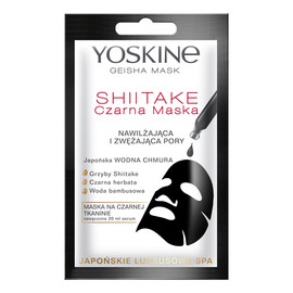 Shiitake Czarna Maska na tkaninie nawilżająca i zwężająca pory