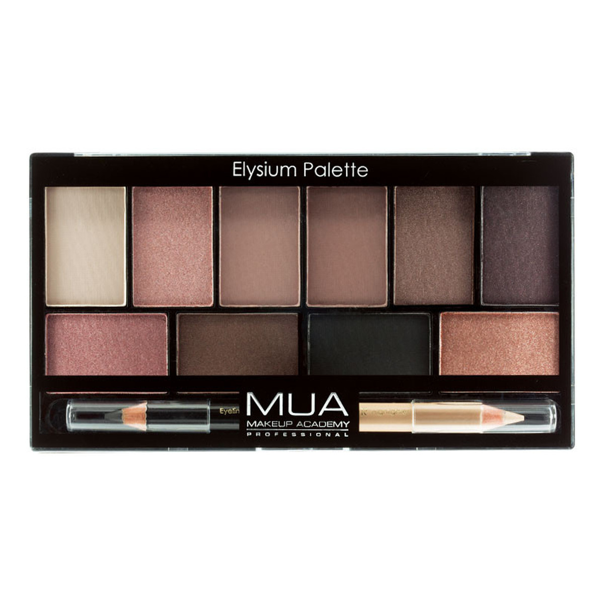 MUA MakeUp Academy Elysium Palette Paleta 10 cieni do powiek z kredką do oczu