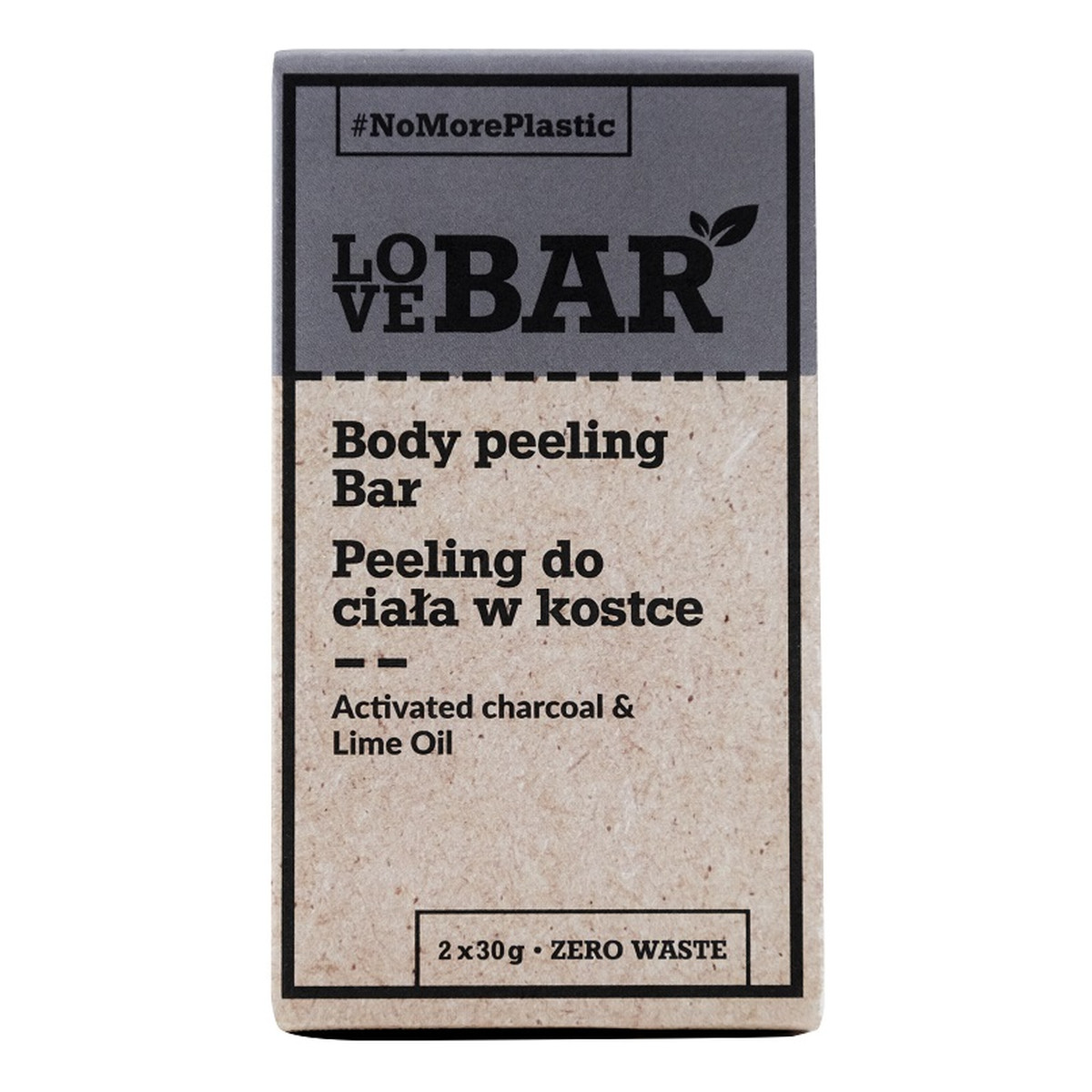 Love Bar Body peeling bar peeling do ciała w kostce węgiel aktywny & limonka 2x30g 60g