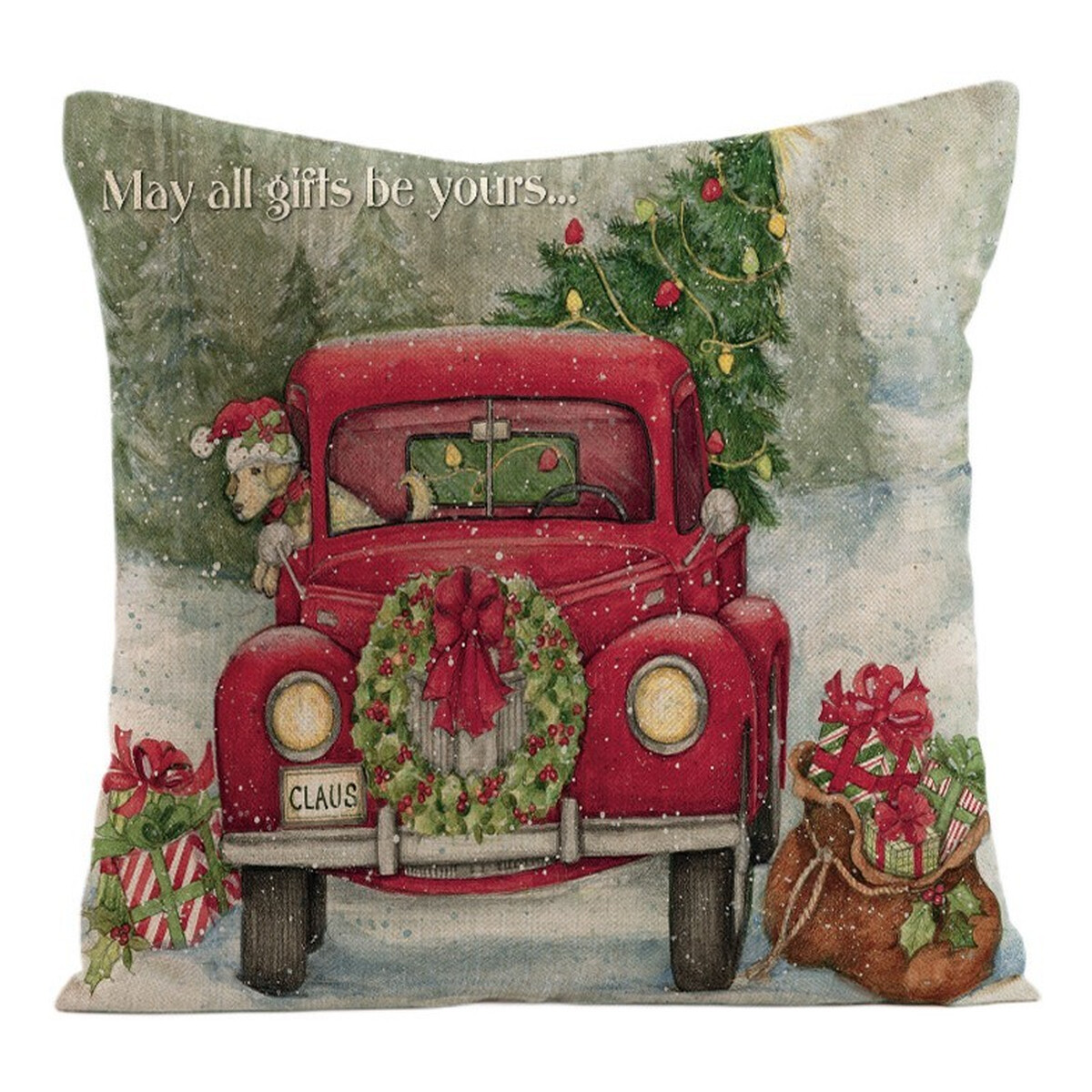 Ecarla Poszewka na poduszkę świąteczna Boże Narodzenie