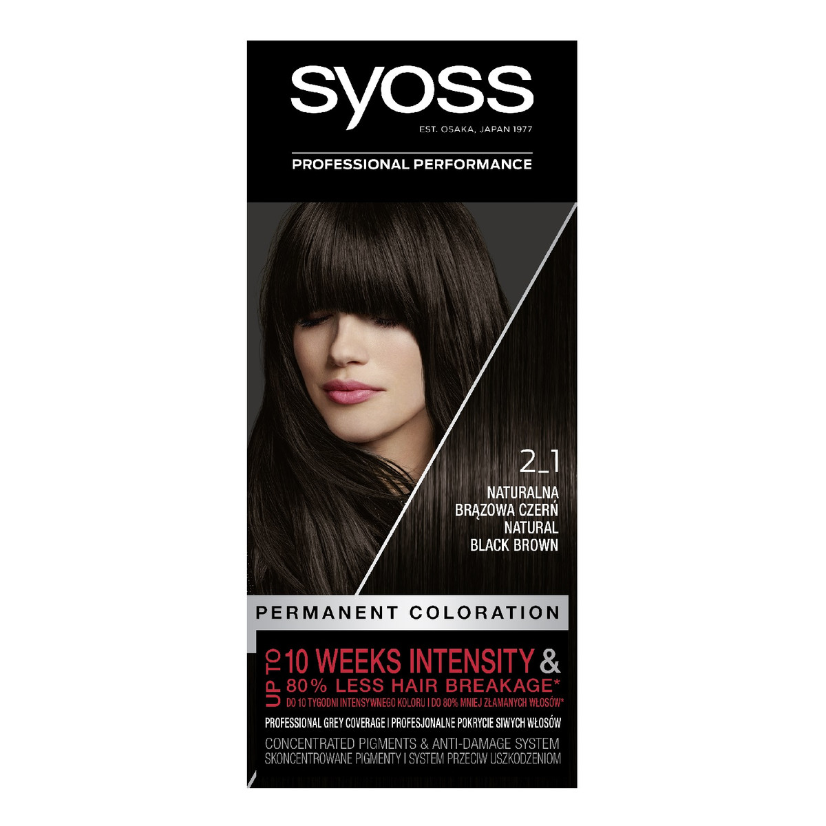 Syoss Permanent Coloration farba do włosów trwale koloryzująca 2_1 naturalna brązowa czerń