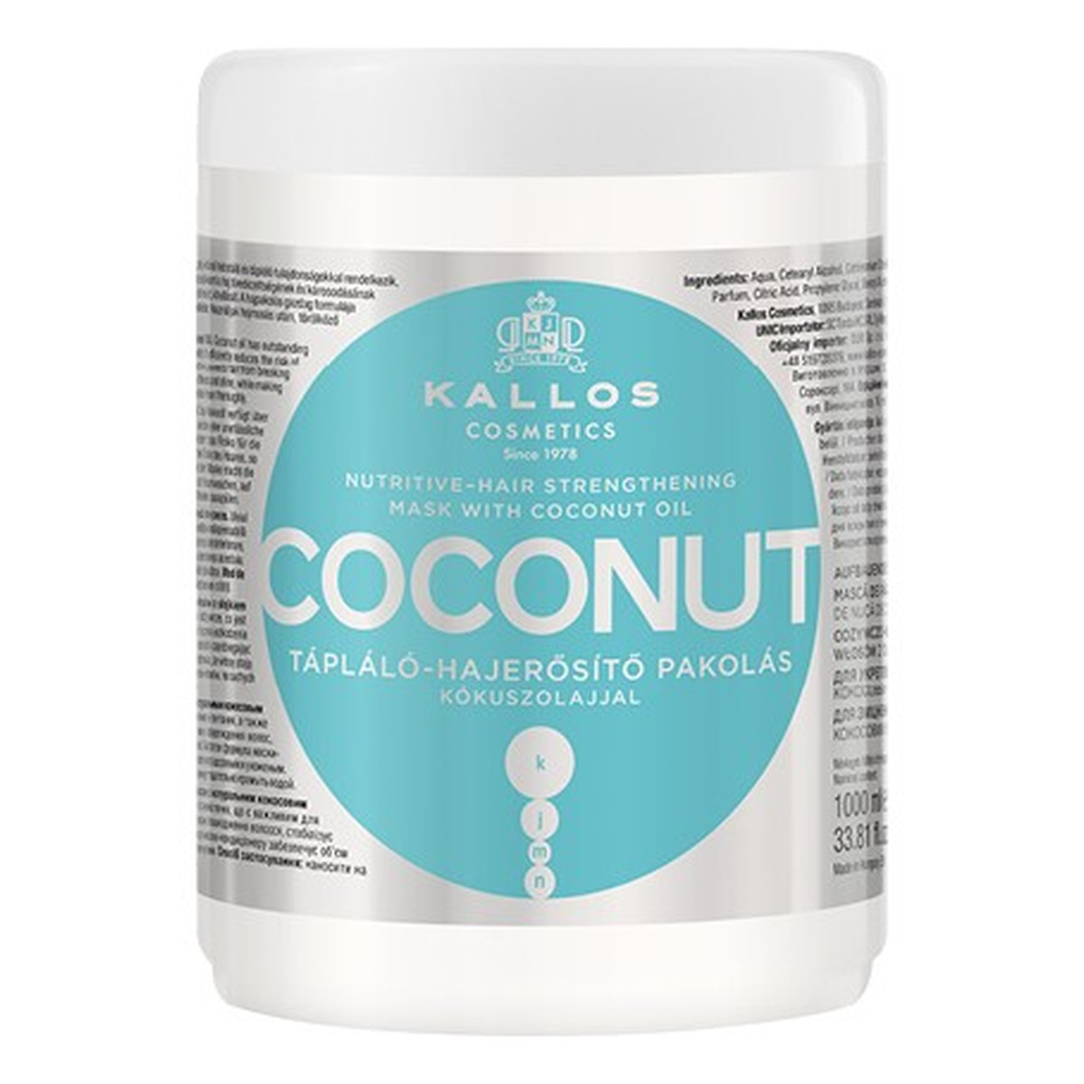 Kallos Coconut Odżywczo-Wzmacniająca Maska Do Włosów Z Olejkiem Kokosowym 1000ml