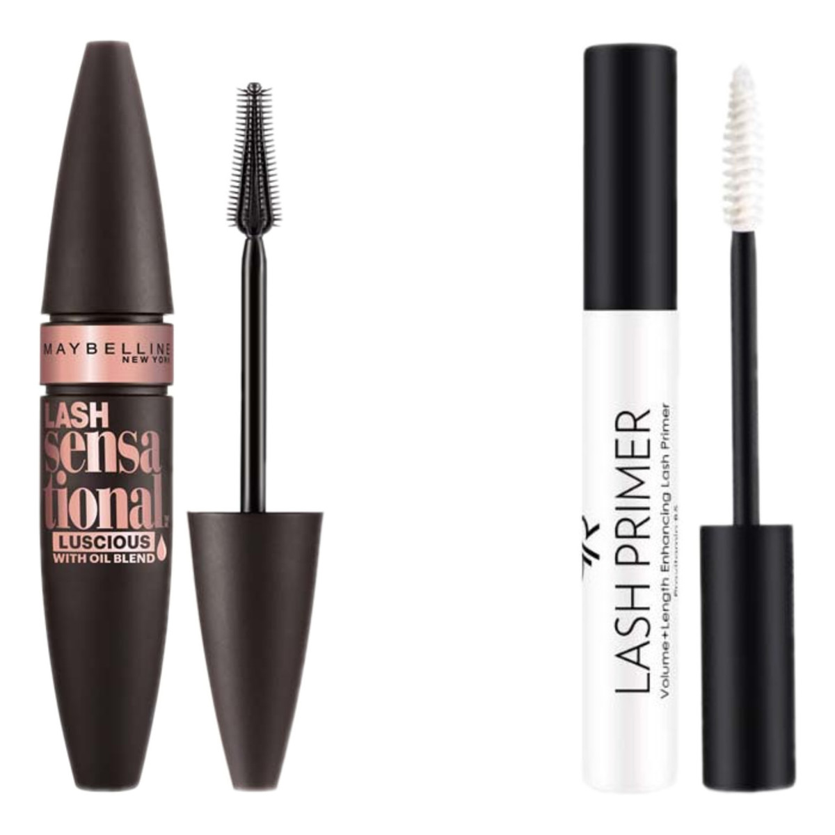 Maybelline Luscious Lash Sensational Mascara Do Rzęs s Full Fan Effect + Golden Rose Lash Primer Baza pod tusz