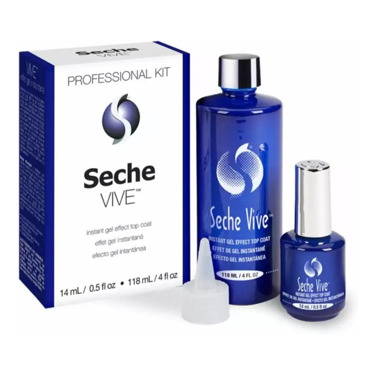 Seche Vive instant gel effect top coat szybkoschnący utwardzacz do lakieru 118ml + 14ml