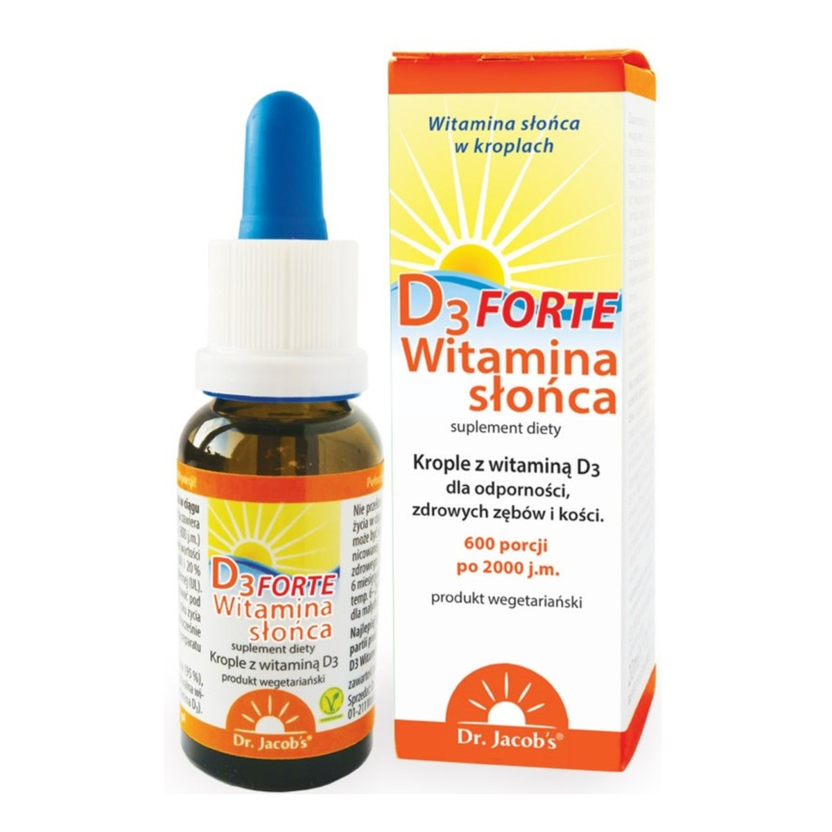 Dr Jacobs D3 forte witamina słońca suplement diety w kroplach 20ml