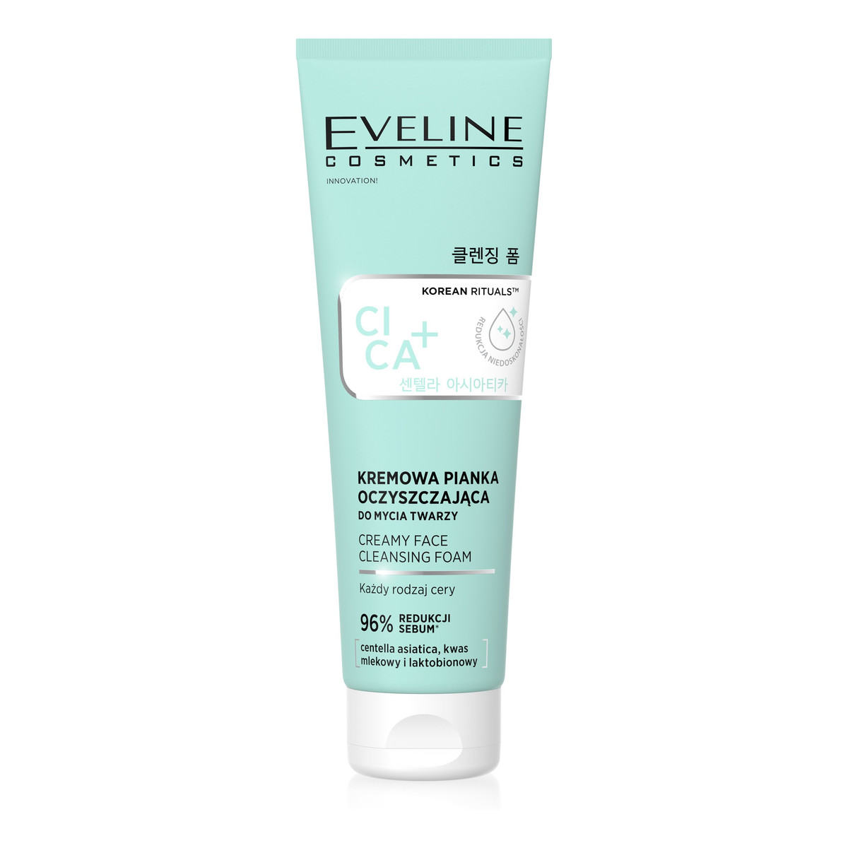 Eveline Korean Rituals CICA+ Kremowa pianka oczyszczająca do mycia twarzy 125ml