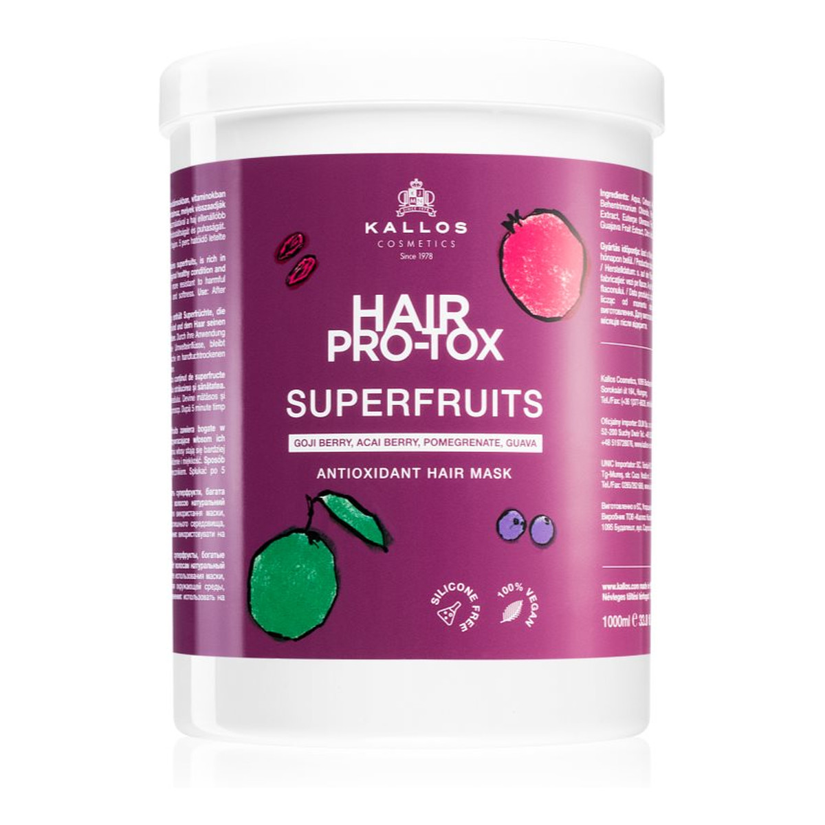 Kallos HairPro-Tox Maska do włosów Superfruits 1000ml