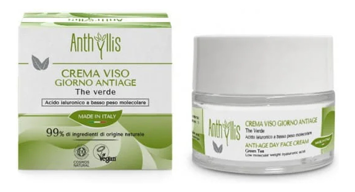 Kremy do twarzy anti-age zielona herbata kwas hialuronowy na dzień + na noc 2x50ml