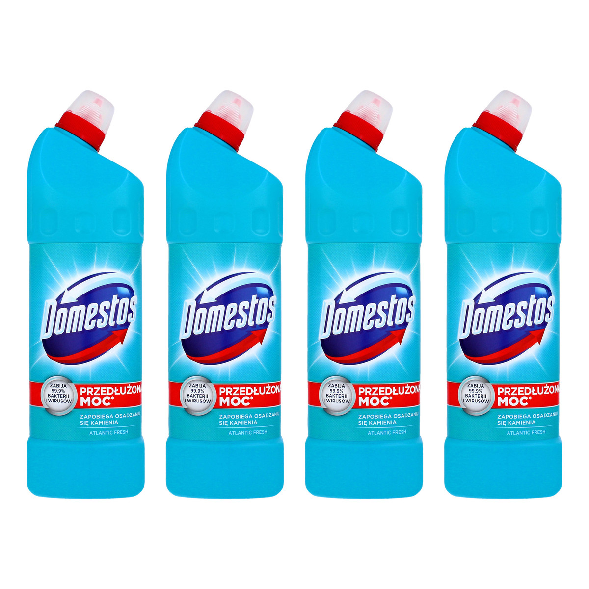 Domestos Przedłużona Moc Płyn do WC oczyszczająco-dezynfekujący Atlantic Fresh 4x1L