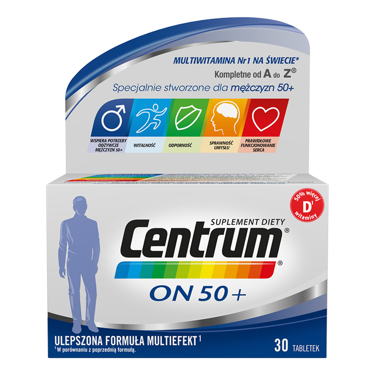 Centrum On 50+ witaminy i minerały dla mężczyzn po 50. roku życia suplement diety 30 tabletek