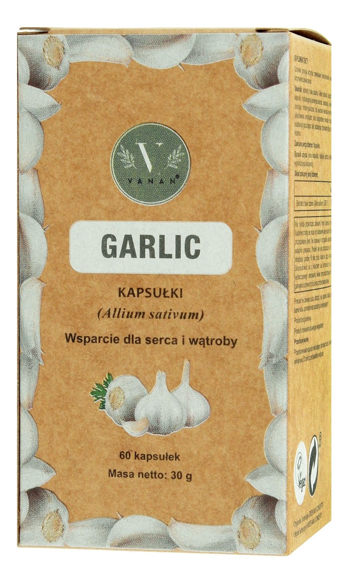 Vanan garlic suplement diety wspomagający układ sercowo-naczyniowy kapsułki 60 szt.