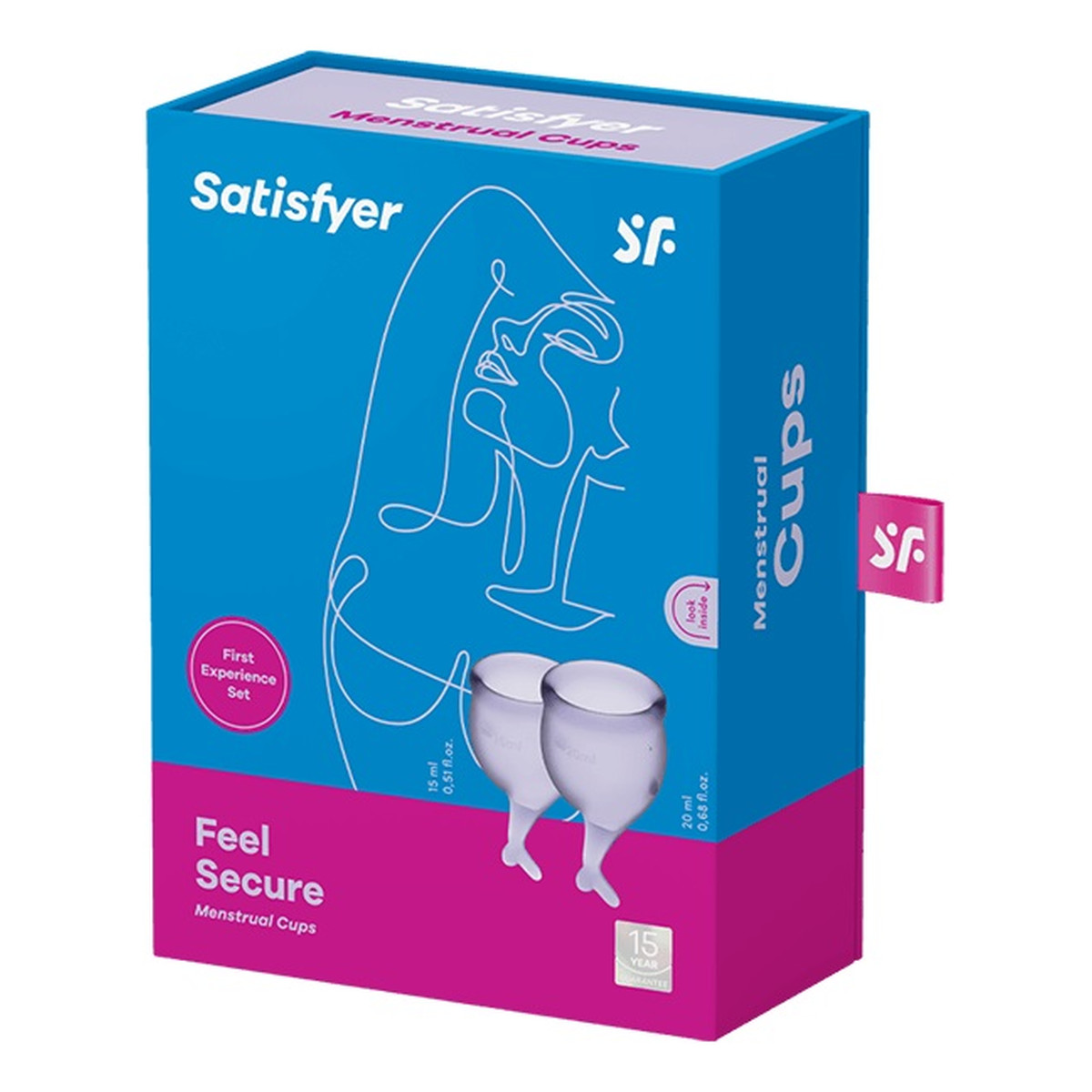 Satisfyer Feel Secure Menstrual Cup Zestaw kubeczków menstruacyjnych 15ml + 20ml lilac