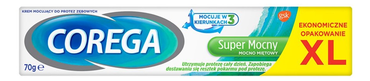 Super Mocny krem mocujący do protez zębowych Mocno Miętowy