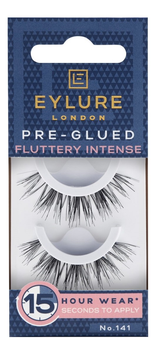 Pre-glued false lashes rzęsy sztuczne samoprzylepne efekt podwójnej objętości no. 141 fluttery intense