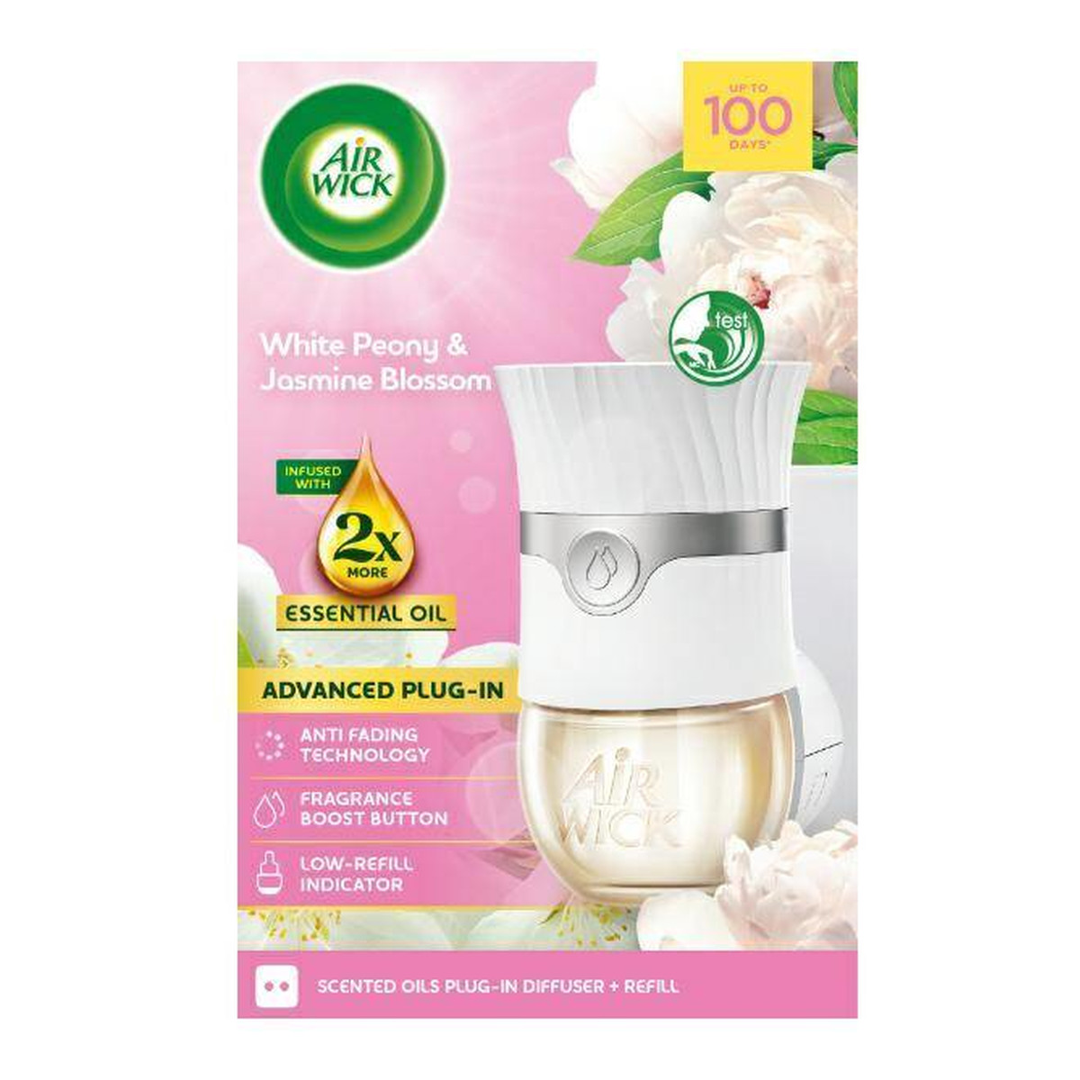 Air Wick Elektryczny Odświeżacz powietrza Biała Peonia & Kwitnący Jaśmin 19ml