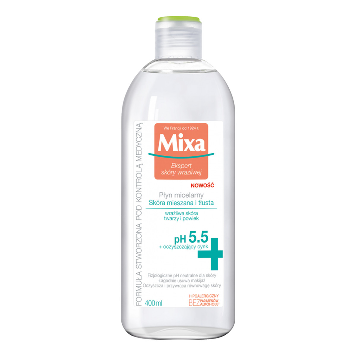 Mixa Ekspert Skóry Wrażliwej Skóra Mieszana i Tłusta Płyn Micelarny 400ml
