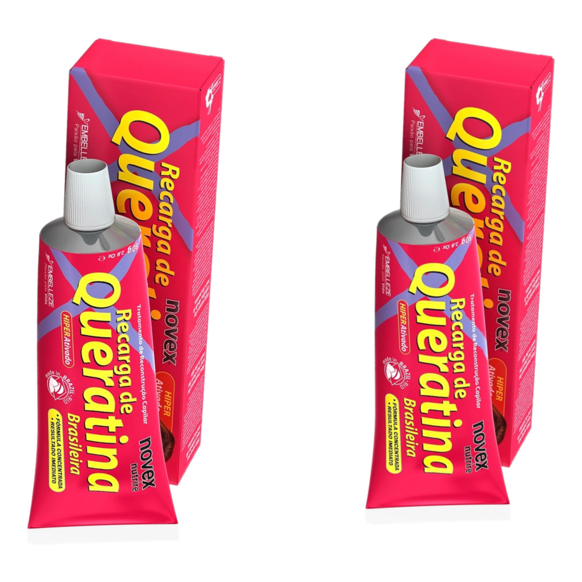 Novex Brazilian Keratin Recharge Krem stylizujący z keratyną 2x80g